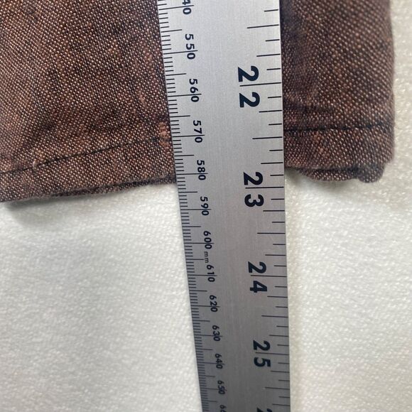Flax by Angelheart 100% Linen Button Down Shirt – Brown, Size L - Picture 11 of 11